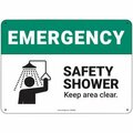 Pig PIG Safety Shower Sign 14" x 10" Aluminum 14" L x 10" H SGN2020-10X14-ALM